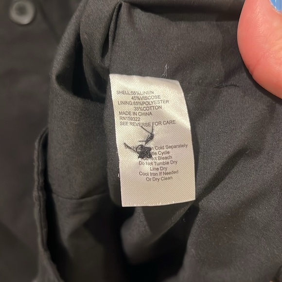 Aqua black linen dress with buttons NWT size XL - Picture 7 of 7